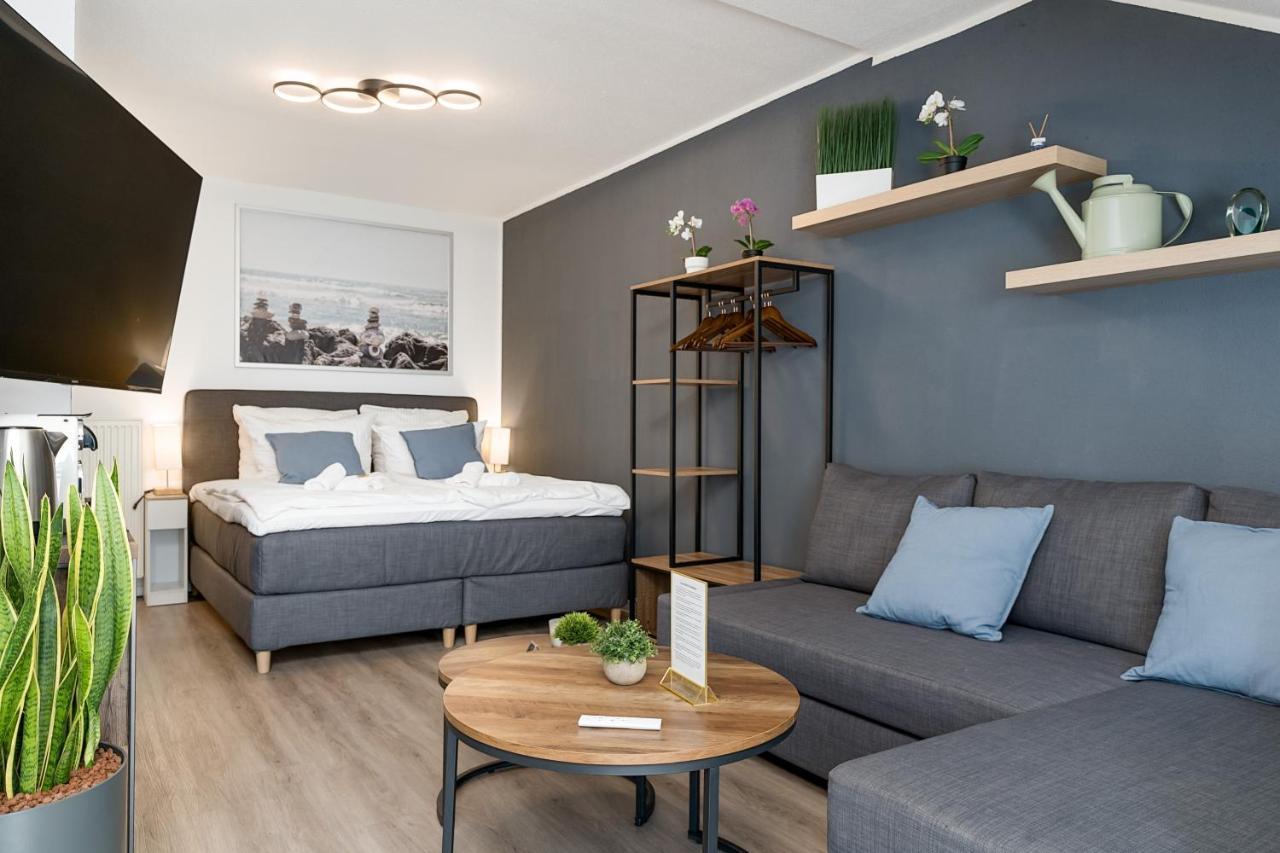 Federnest - Luxus-Studio - Kingsize Boxspringbett - Home-Office Mit Monitor Und Drucker - 11 Min Hbf Duisburg Buitenkant foto