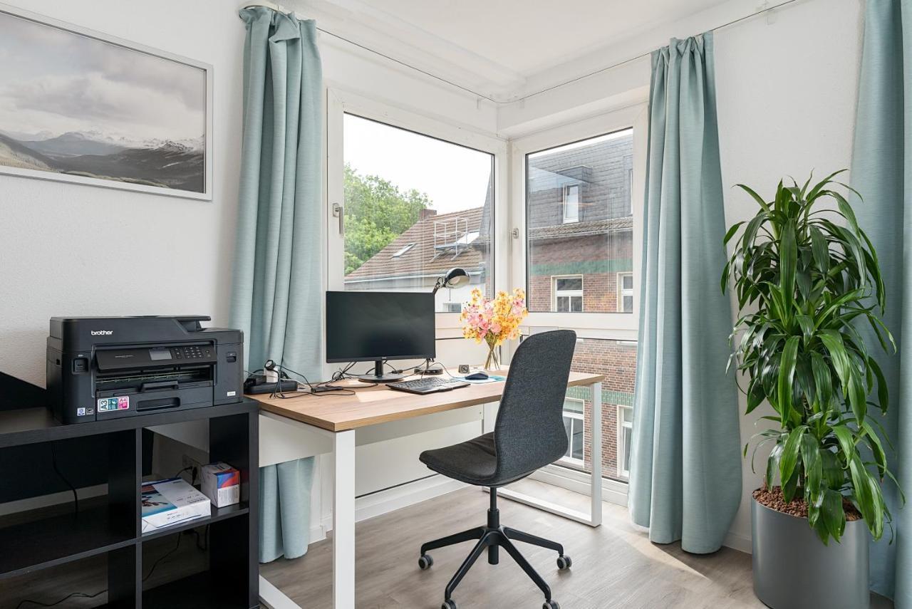 Federnest - Luxus-Studio - Kingsize Boxspringbett - Home-Office Mit Monitor Und Drucker - 11 Min Hbf Duisburg Buitenkant foto