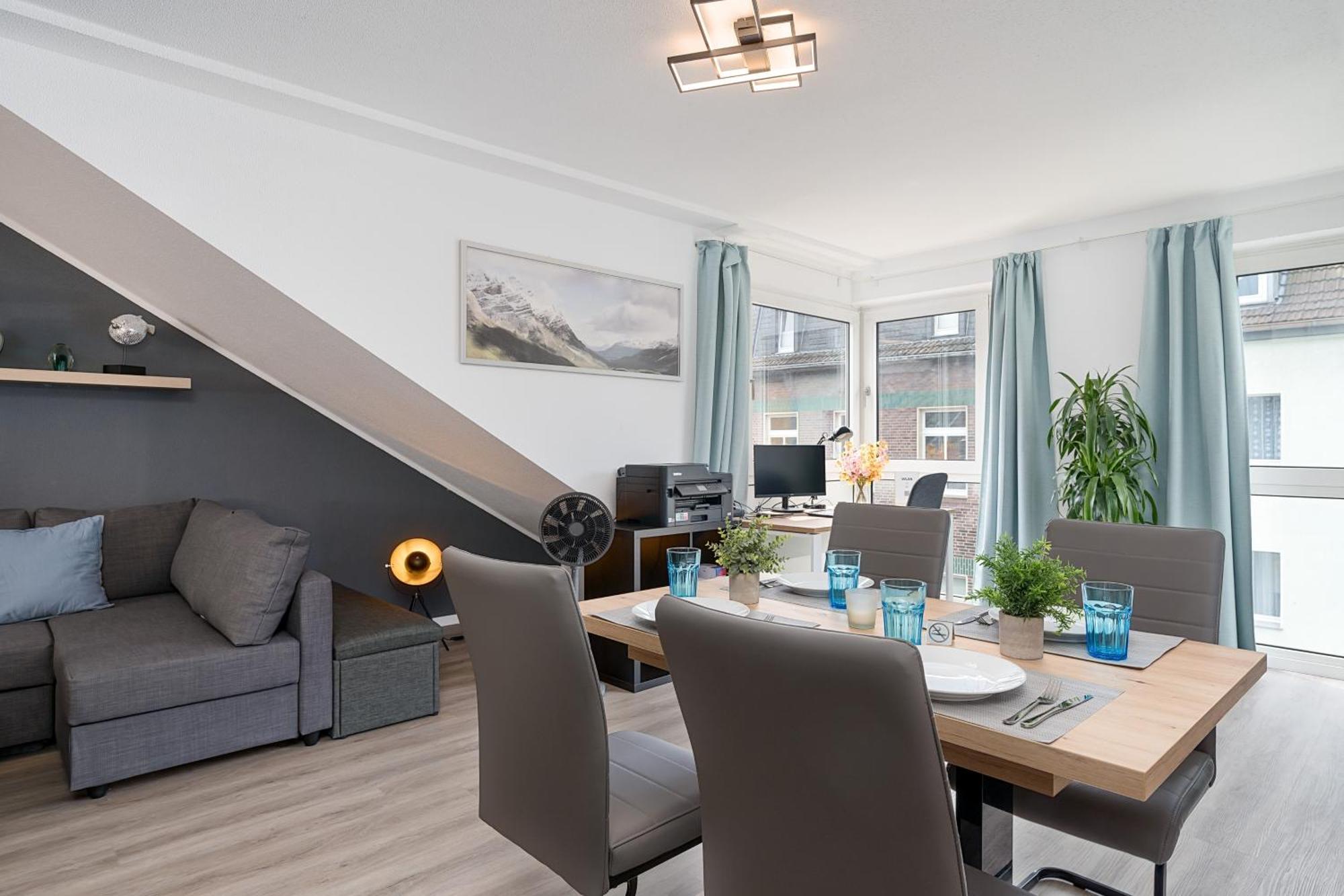 Federnest - Luxus-Studio - Kingsize Boxspringbett - Home-Office Mit Monitor Und Drucker - 11 Min Hbf Duisburg Buitenkant foto